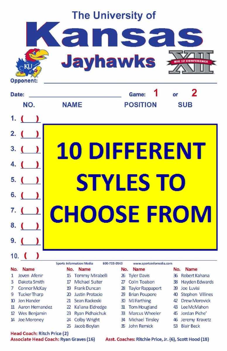 Lineup Cards (30 – 100) Pertaining To Dugout Lineup Card Template