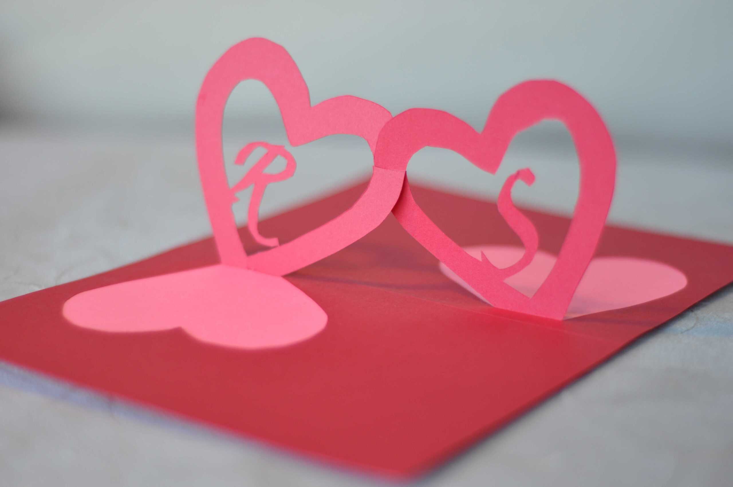 Linked Hearts Pop Up Card Template Intended For Pop Out Heart Card Template