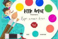 Little Artist, Kids Diploma Child Painting Course Certificate.. in Free Art Certificate Templates