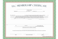 Llc Membership Certificate - Free Template intended for Llc Membership Certificate Template Word