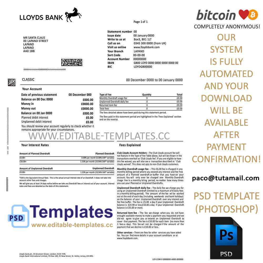 Lloyds Statement Template Within Credit Card Statement Template