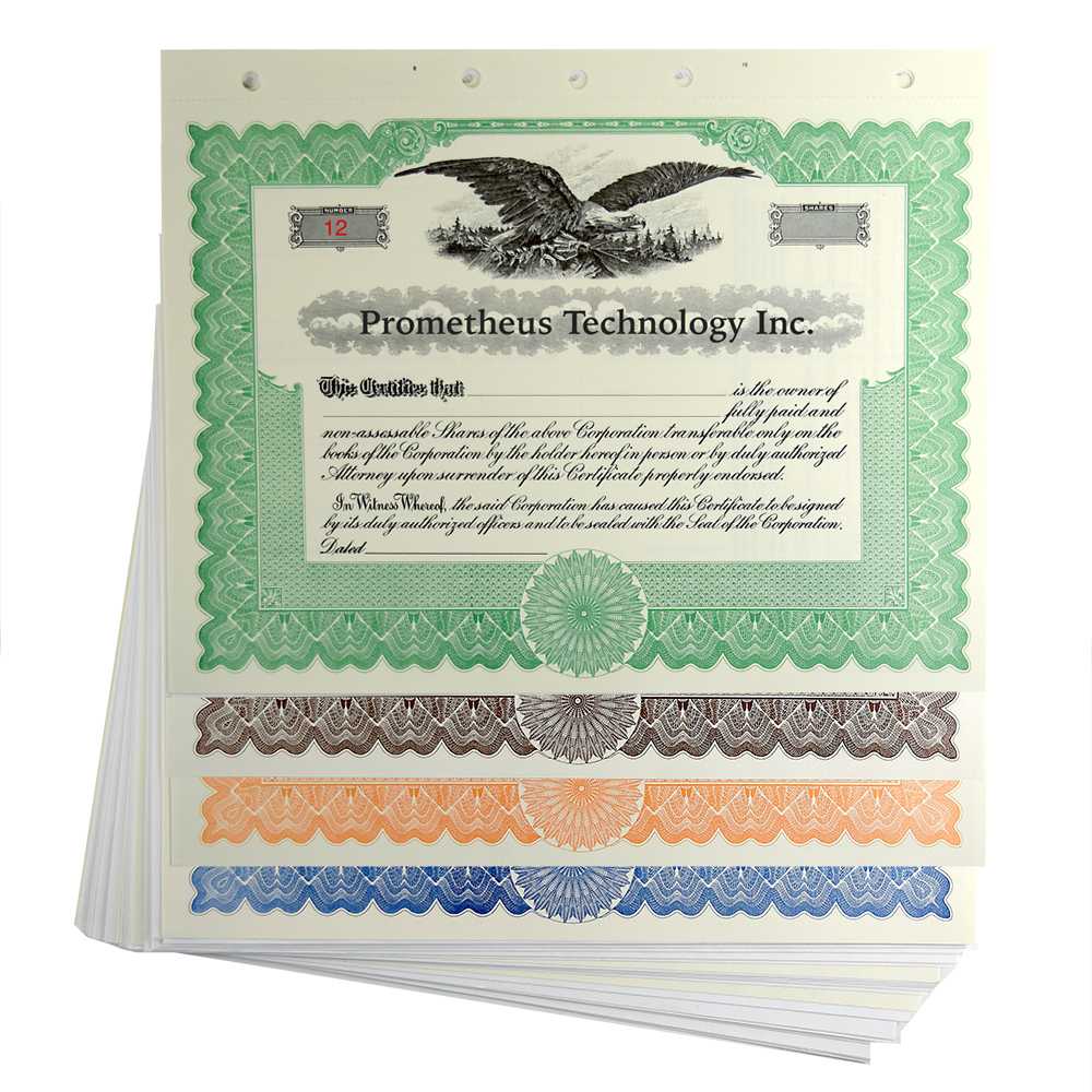 Loose Blank Stock Certificates With Stubs Throughout Corporate Share Certificate Template