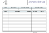 Maintenance Repair Job Card Template - Microsoft Excel inside Mechanic Job Card Template