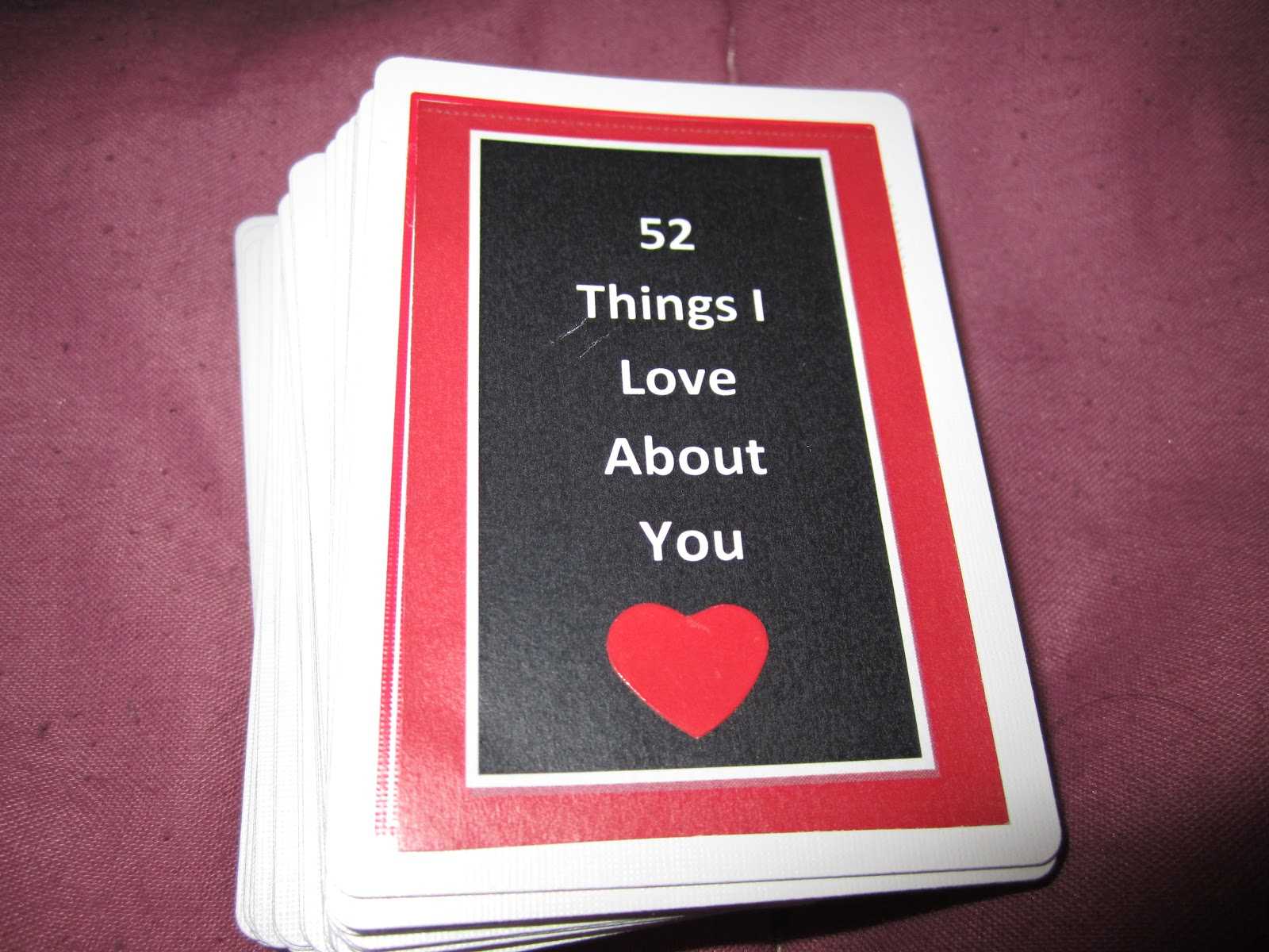 Make It Work Sam: 52 Reasons I Love You Regarding 52 Things I Love About You Cards Template