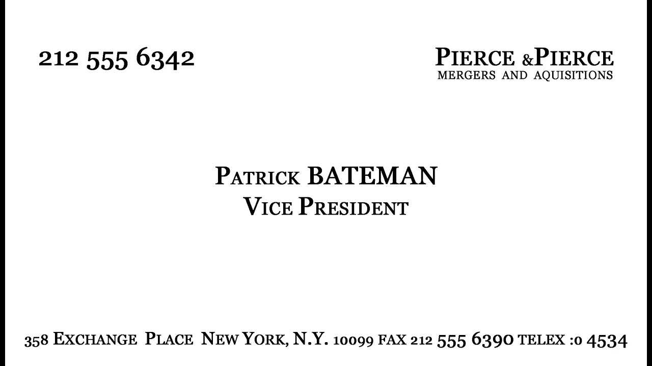 Make Patrick Bateman's Business Card - Youtube Within Paul Allen Business Card Template
