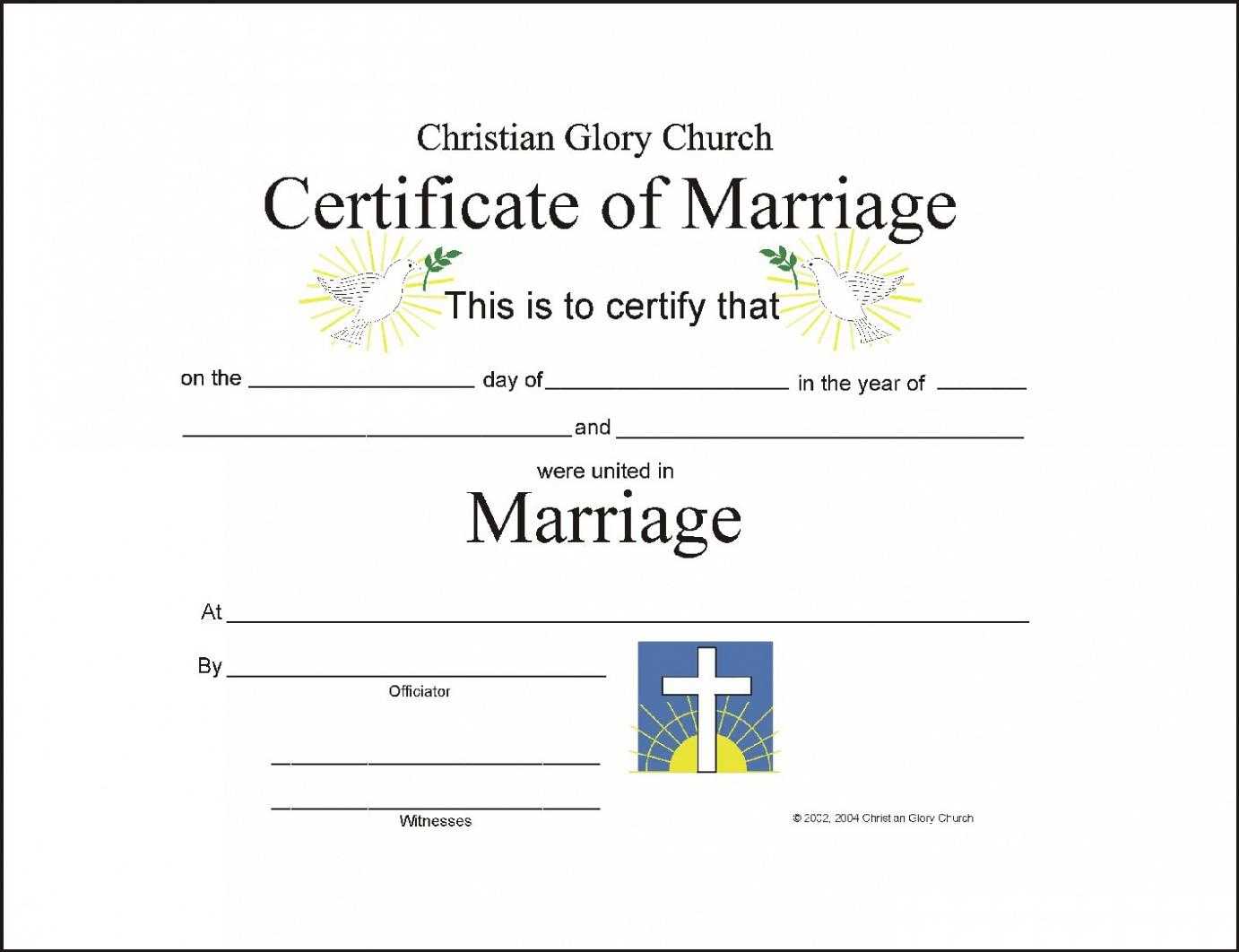 Marriage Certificate Template – Certificate Templates Inside Blank Marriage Certificate Template