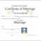 Marriage Certificate Template – Certificate Templates Intended For Certificate Of Marriage Template
