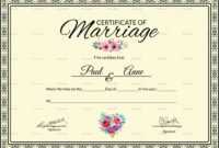 Marriage Certificate Template in Certificate Of Marriage Template