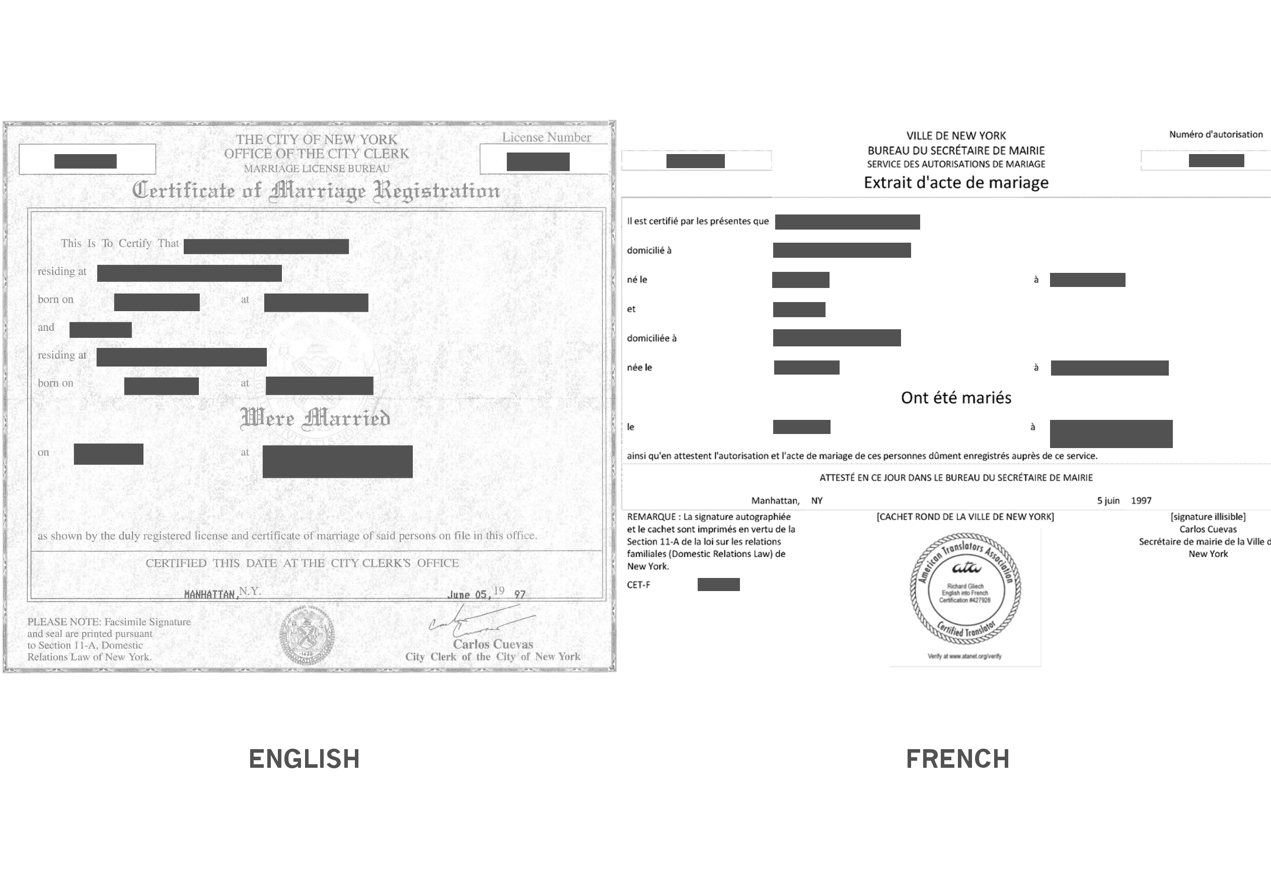 Marriage Certificate Translation Sample – Richard Gliech Inside Marriage Certificate Translation Template