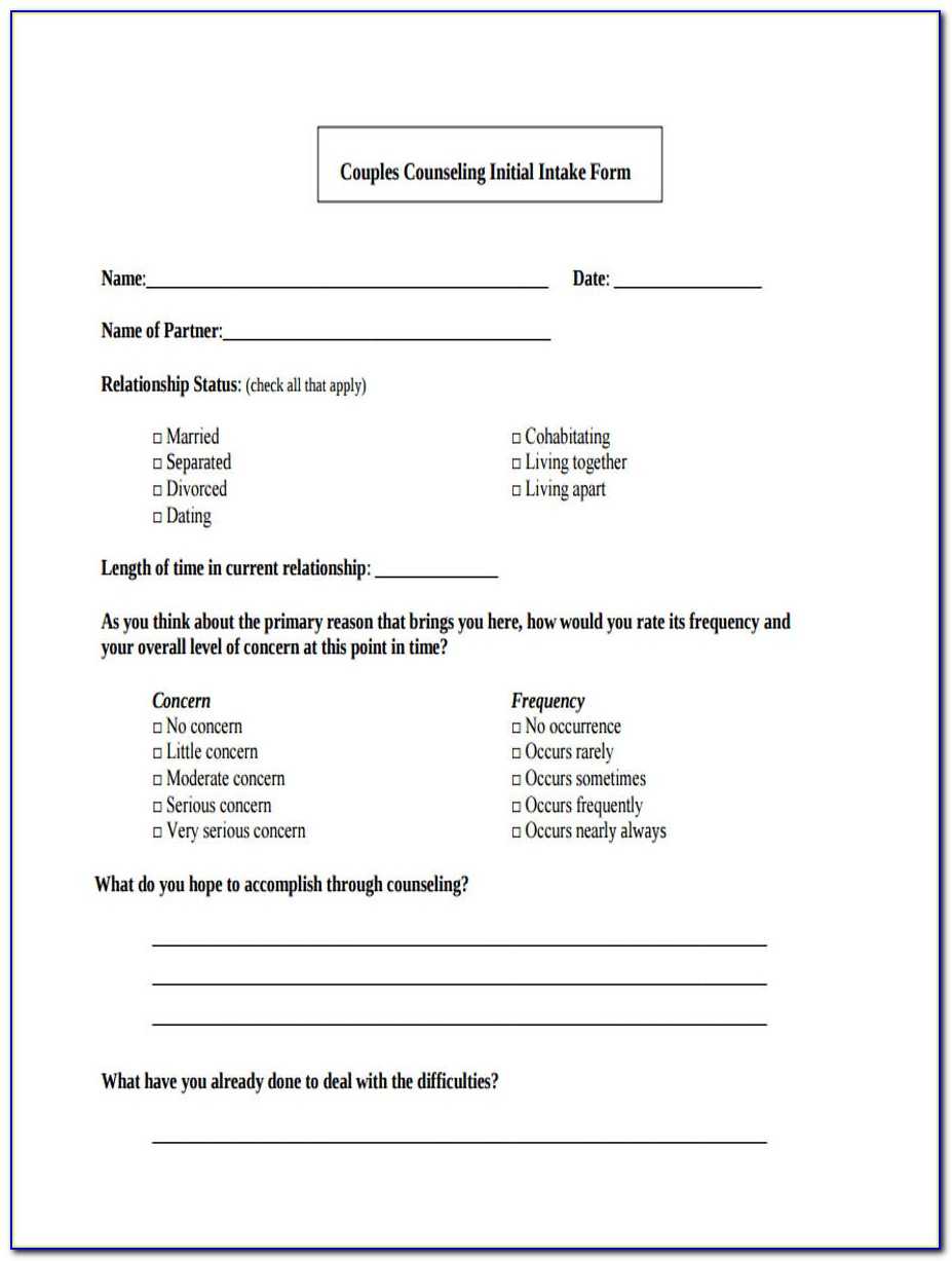 Marriage Counseling Intake Form – Form : Resume Examples Pertaining To Premarital Counseling Certificate Of Completion Template