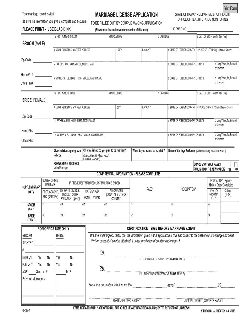 Marriage License Nc – Fill Online, Printable, Fillable In Blank Marriage Certificate Template