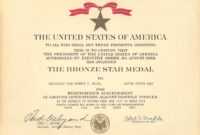 Medals with Army Good Conduct Medal Certificate Template