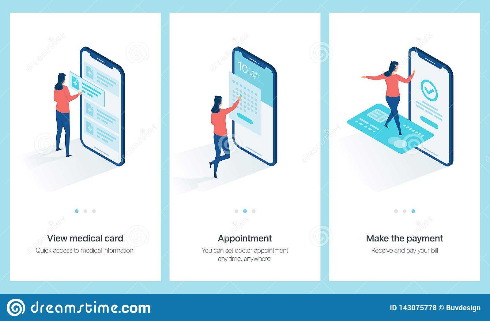 Medical Centre Concept Onboarding. Stock Vector Pertaining To Medical Appointment Card Template Free
