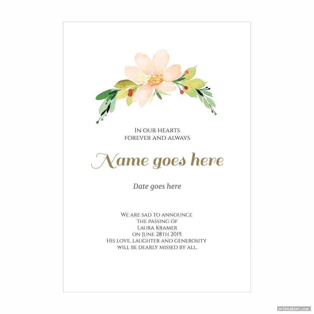 Memorial Cards For Funeral Template Printable – Printabler Inside Remembrance Cards Template Free