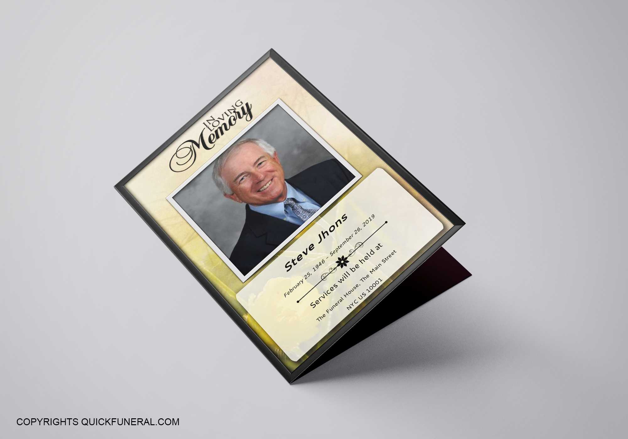 Memorial Funeral Program Template Within Memorial Cards For Funeral Template Free