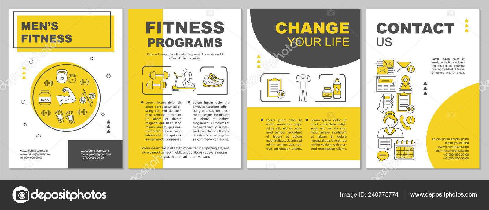 Men Fitness Brochure Template Layout Flyer Booklet Leaflet In Membership Brochure Template
