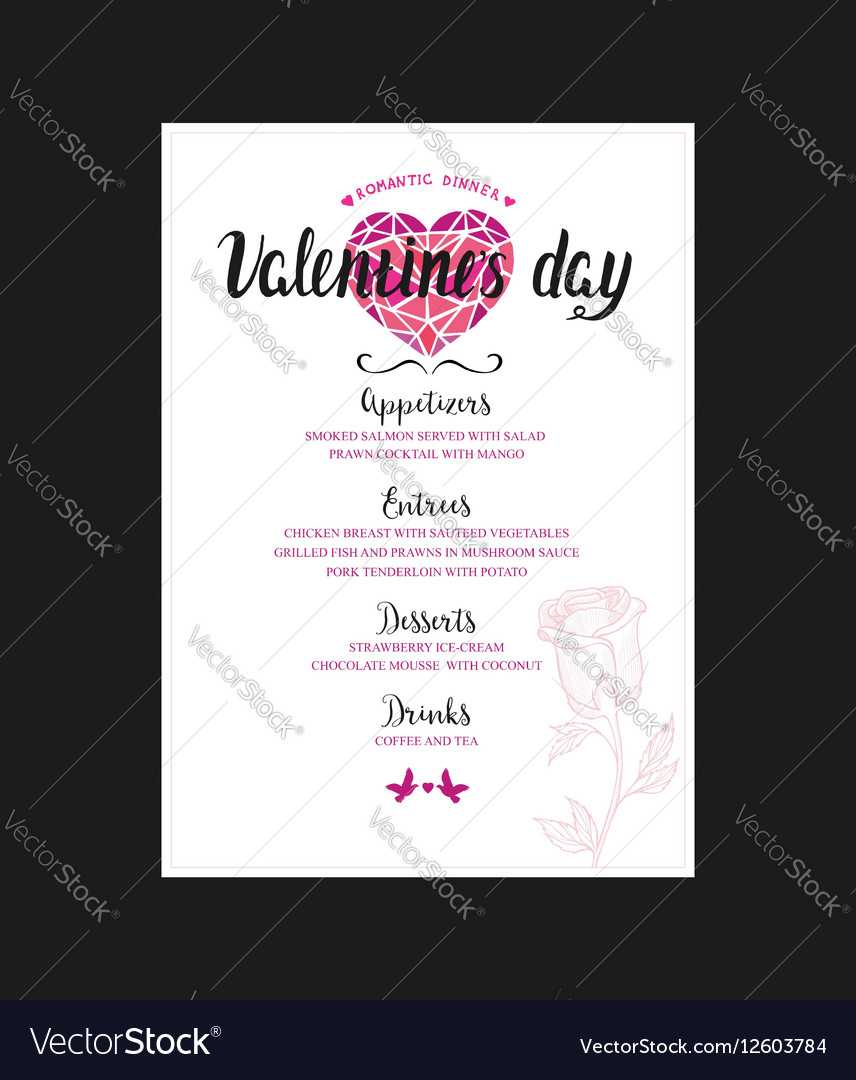 Menu Template For Valentine Day Dinner Intended For Frequent Diner Card Template