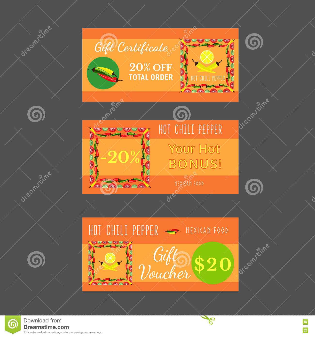 Mexican Cafe Template Stock Vector. Illustration Of Emblem Throughout Restaurant Gift Certificate Template