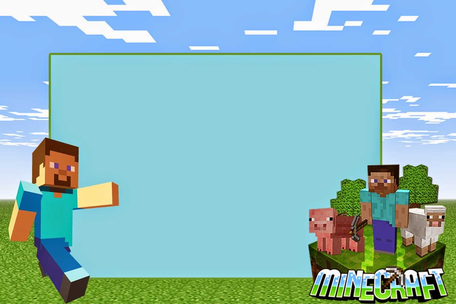 Minecraft: Free Printable Invitations. – Oh My Fiesta! In Throughout Minecraft Birthday Card Template