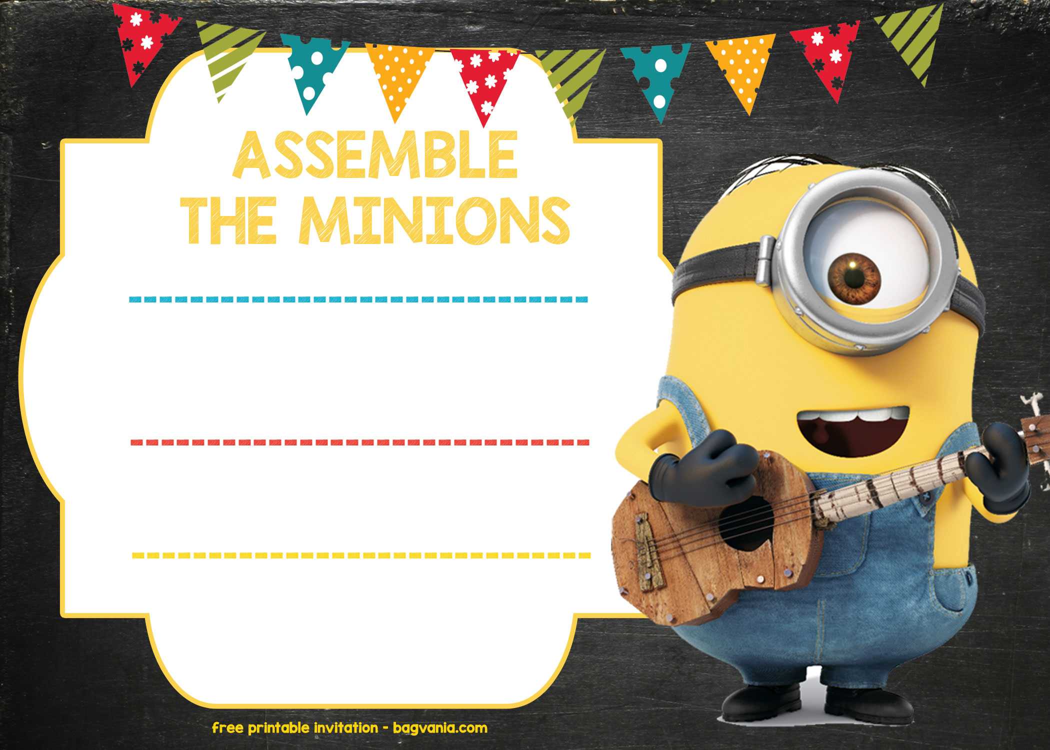 Minion Birthday Invitation Template – Free Download – Bagvania Inside Minion Card Template