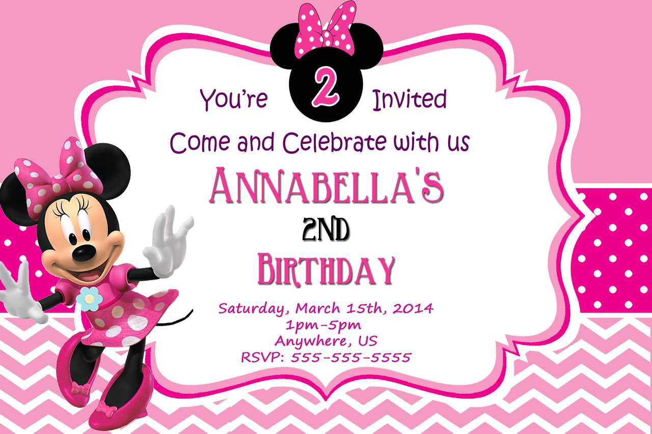 Minnie Mouse Invitation Card Throughout Minnie Mouse Card Templates