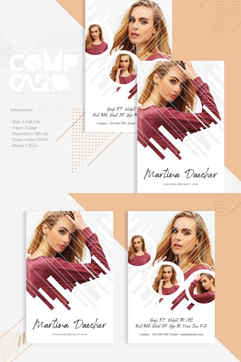 Model Comp Card Corporate Identity Template Throughout Comp Card Template Psd