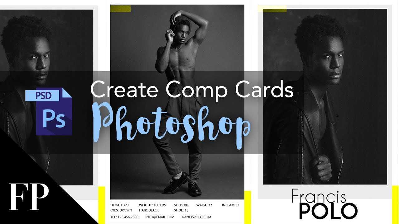 Model Comp Card With Adobe Photoshop + Free Template For Comp Card Template Psd