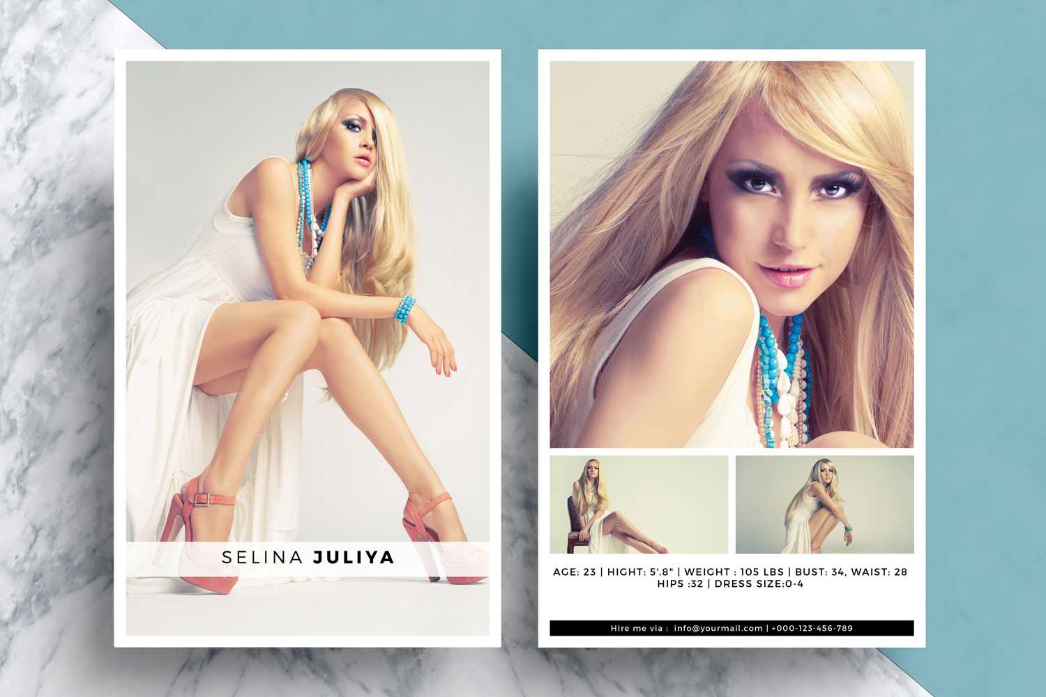 Modeling Comp Card Template Inside Free Model Comp Card Template Psd