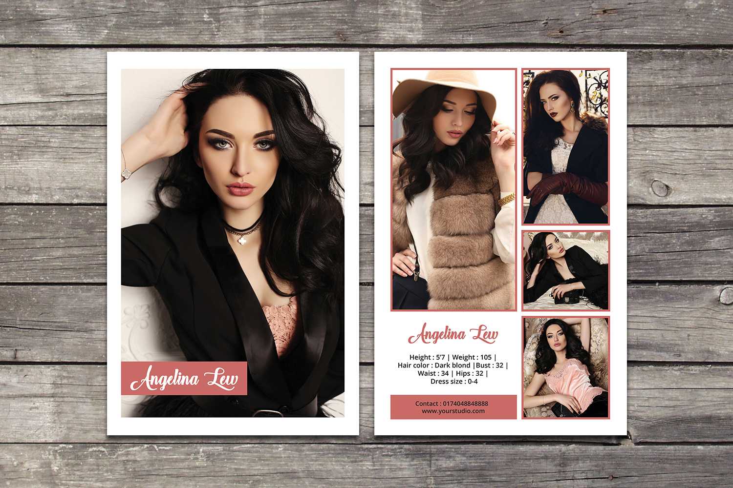 Modeling Comp Card Template, Ms Word & Photoshop Template In Comp Card Template Download