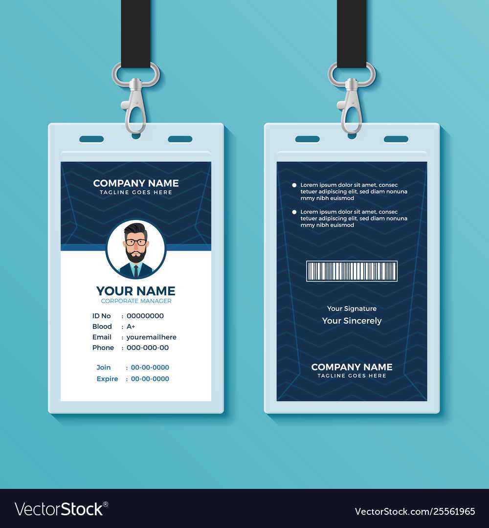 Modern And Clean Id Card Design Template Regarding Company Intended For Company Id Card Design Template
