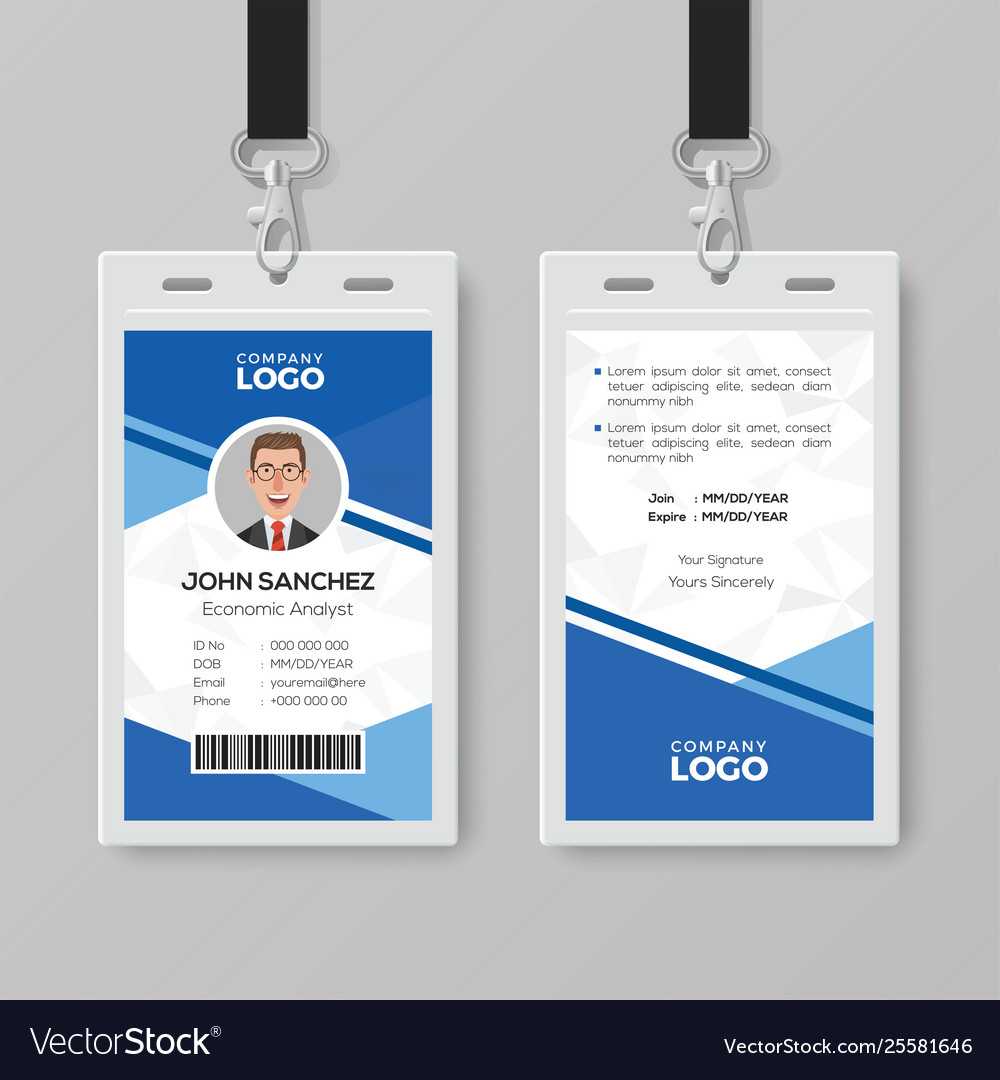 Modern Blue Id Card Design Template Pertaining To Photographer Id Card Template