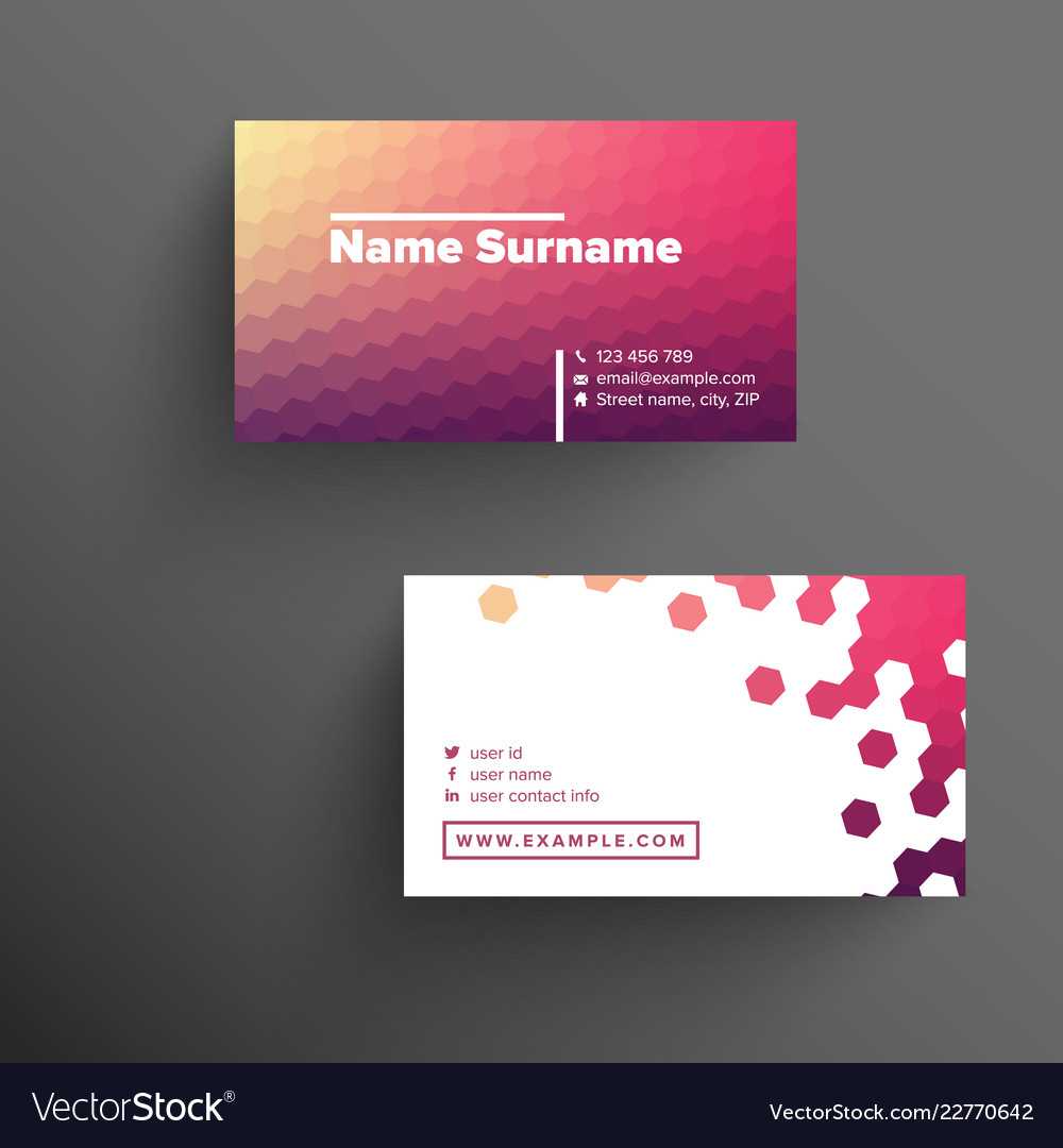 Modern Business Card Template With Haxagons With Calling Card Free Template