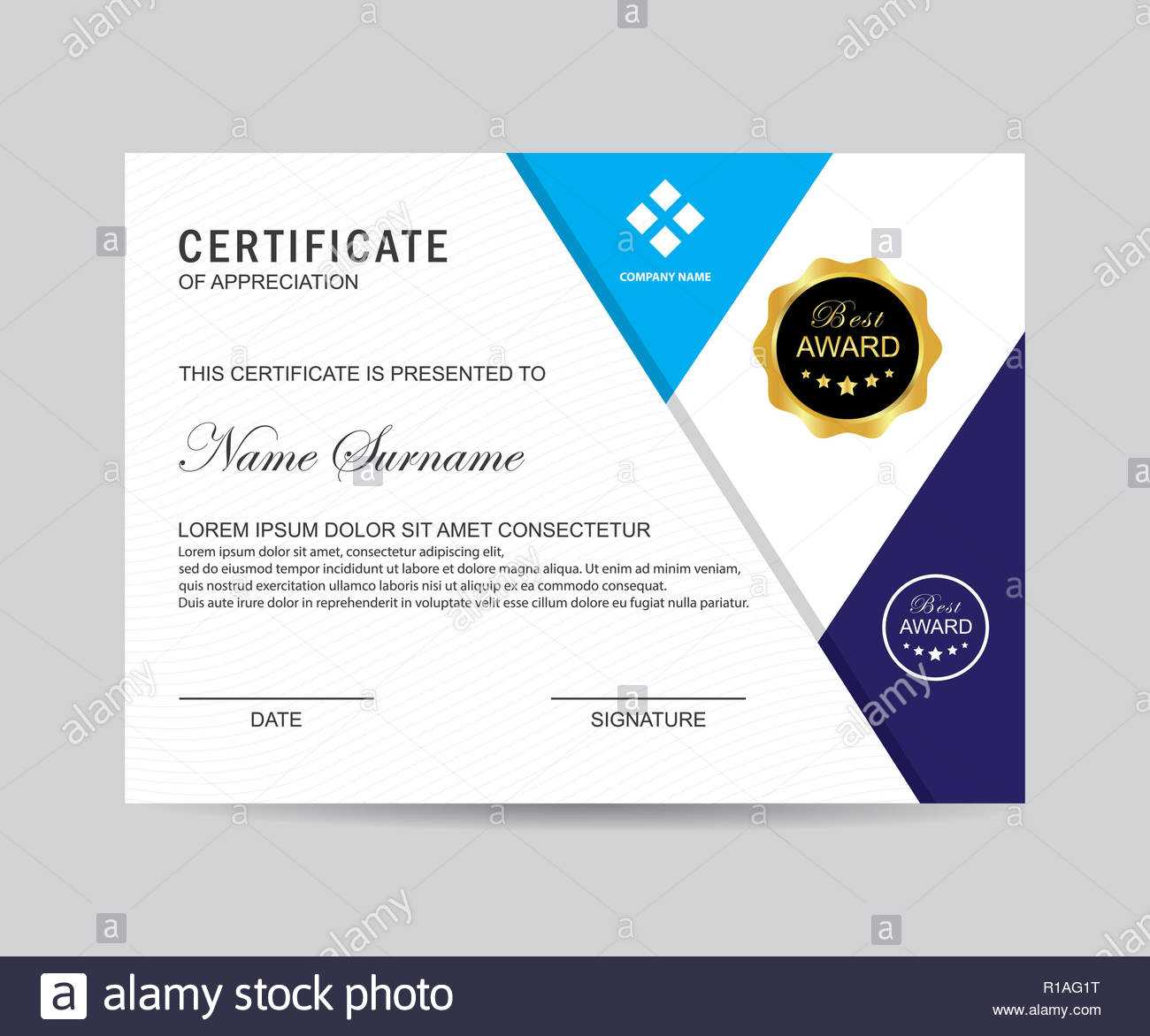 Modern Certificate Template And Background Stock Photo Intended For Borderless Certificate Templates