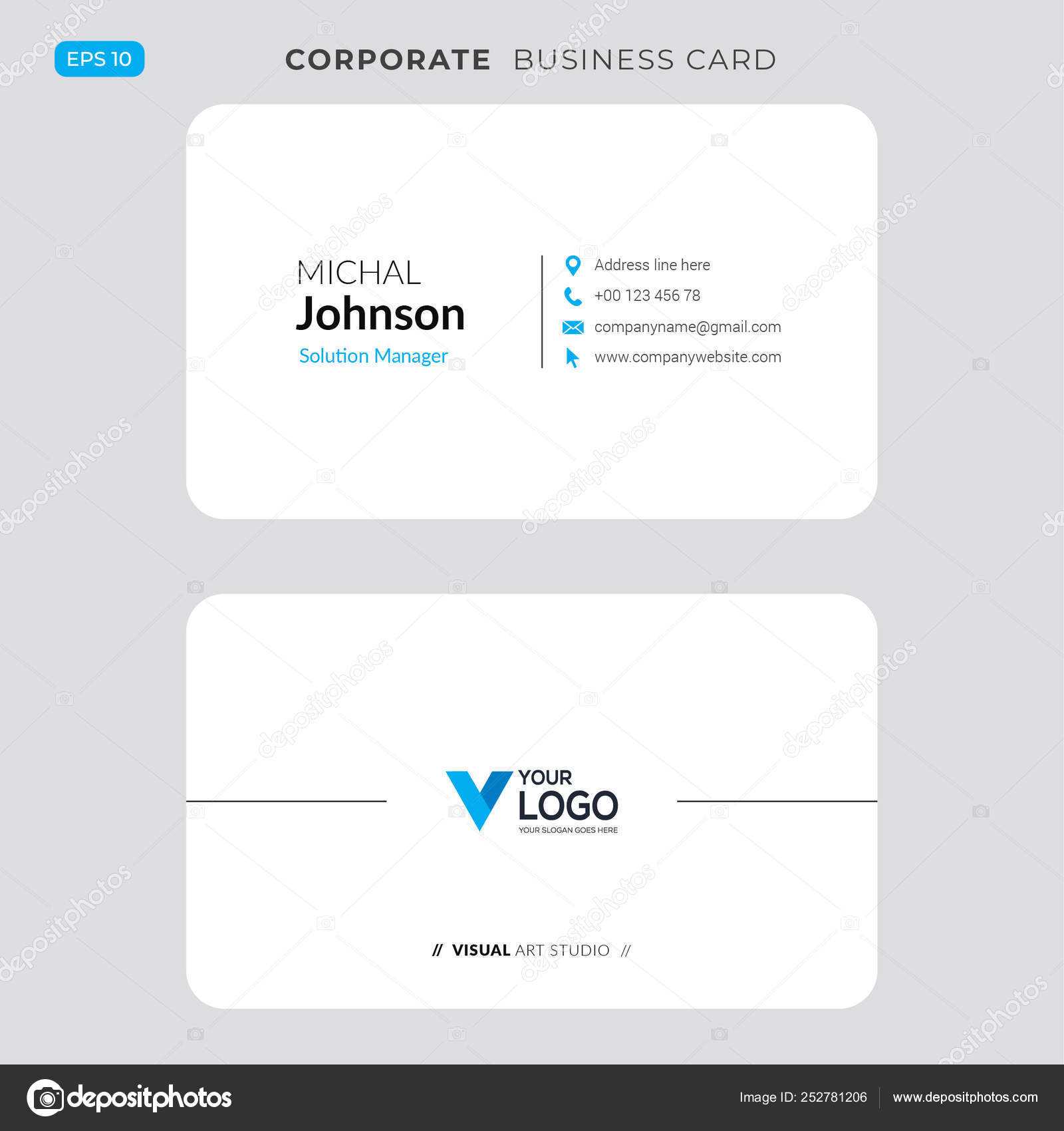 Modern Creative Business Card Name Card Horizontal Simple Regarding Place Card Size Template