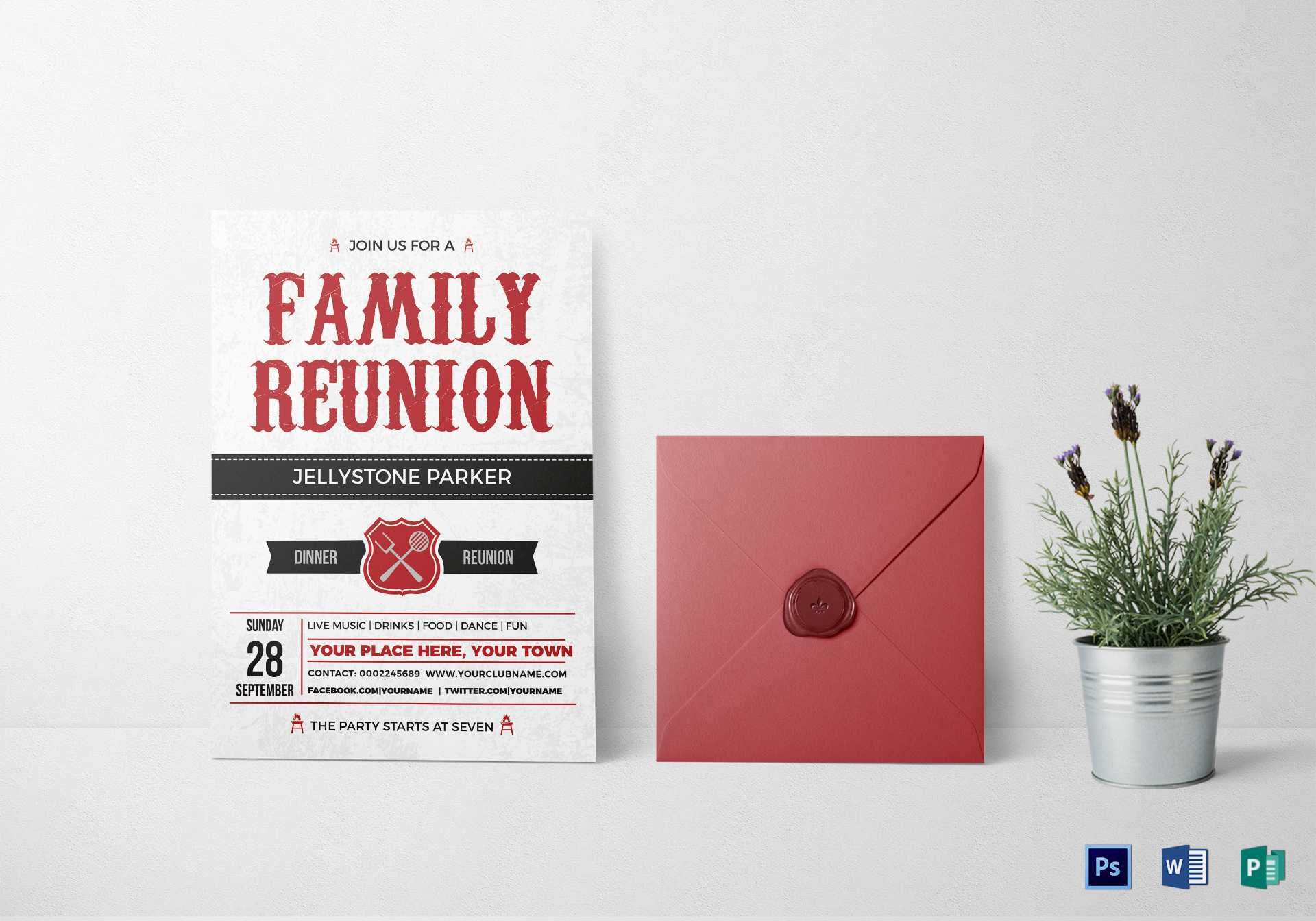 Modern Family Reunion Invitation Card Template Intended For Reunion Invitation Card Templates