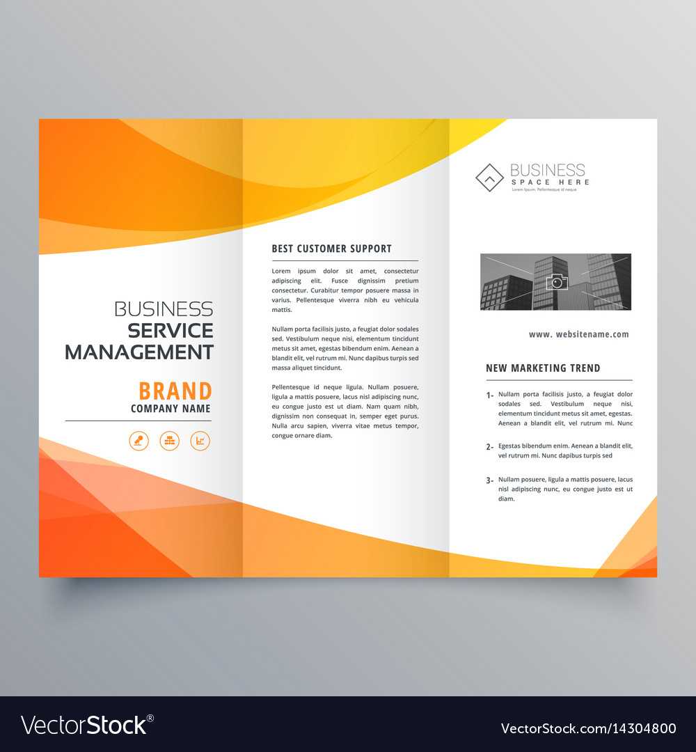 Modern Orange Trifold Brochure Template In Wave Pertaining To Adobe Illustrator Tri Fold Brochure Template