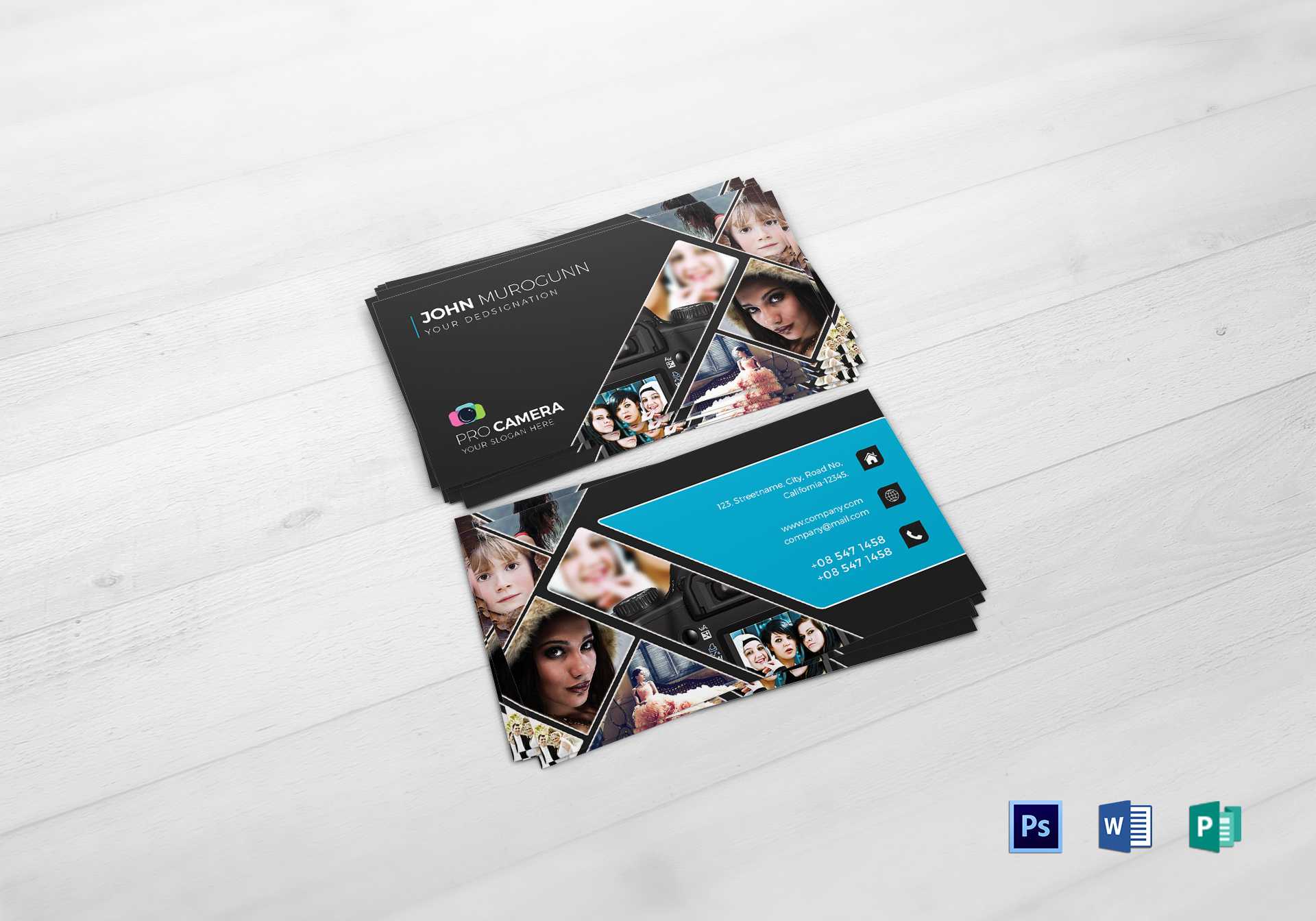 Modern Photography Business Card Template With Regard To Photography Business Card Template Photoshop