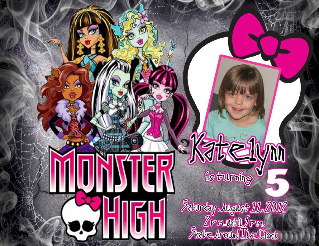 Monster High Birthday Invitations Ideas – Bagvania Inside Monster High Birthday Card Template