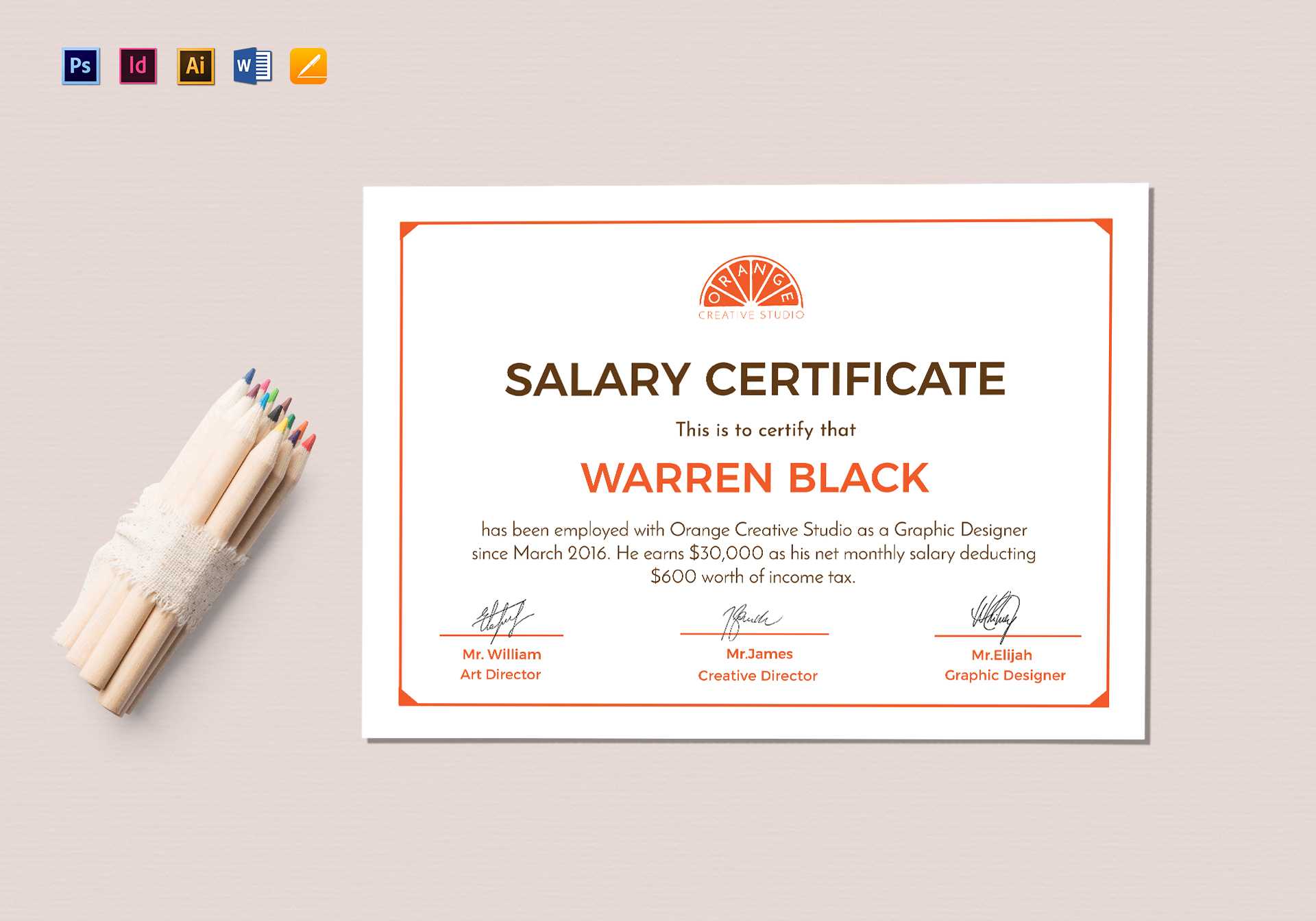 Monthly Salary Certificate Template Within Certificate Template For Pages