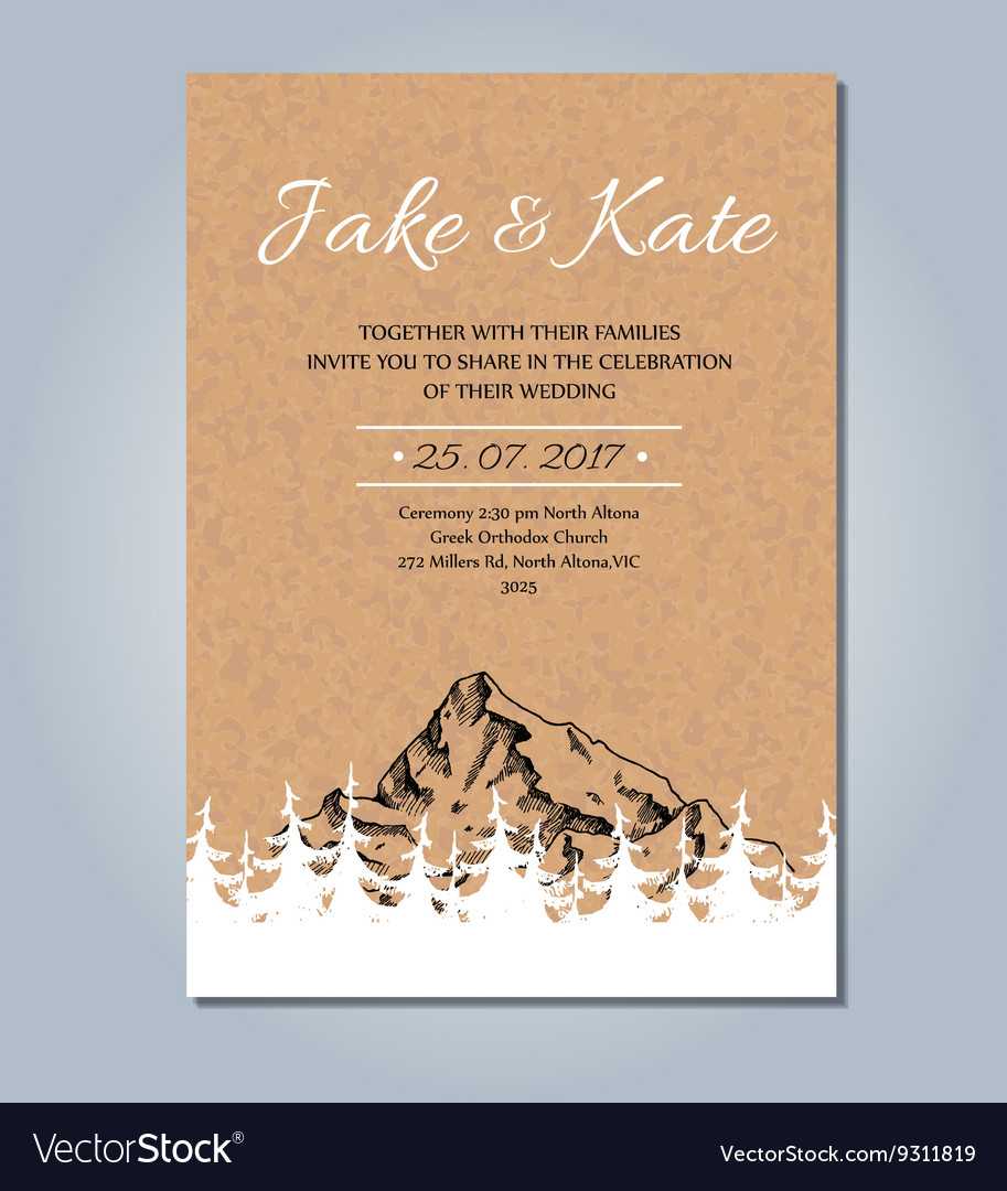 Mountain Wedding Invitation Rustic Card Intended For Church Invite Cards Template
