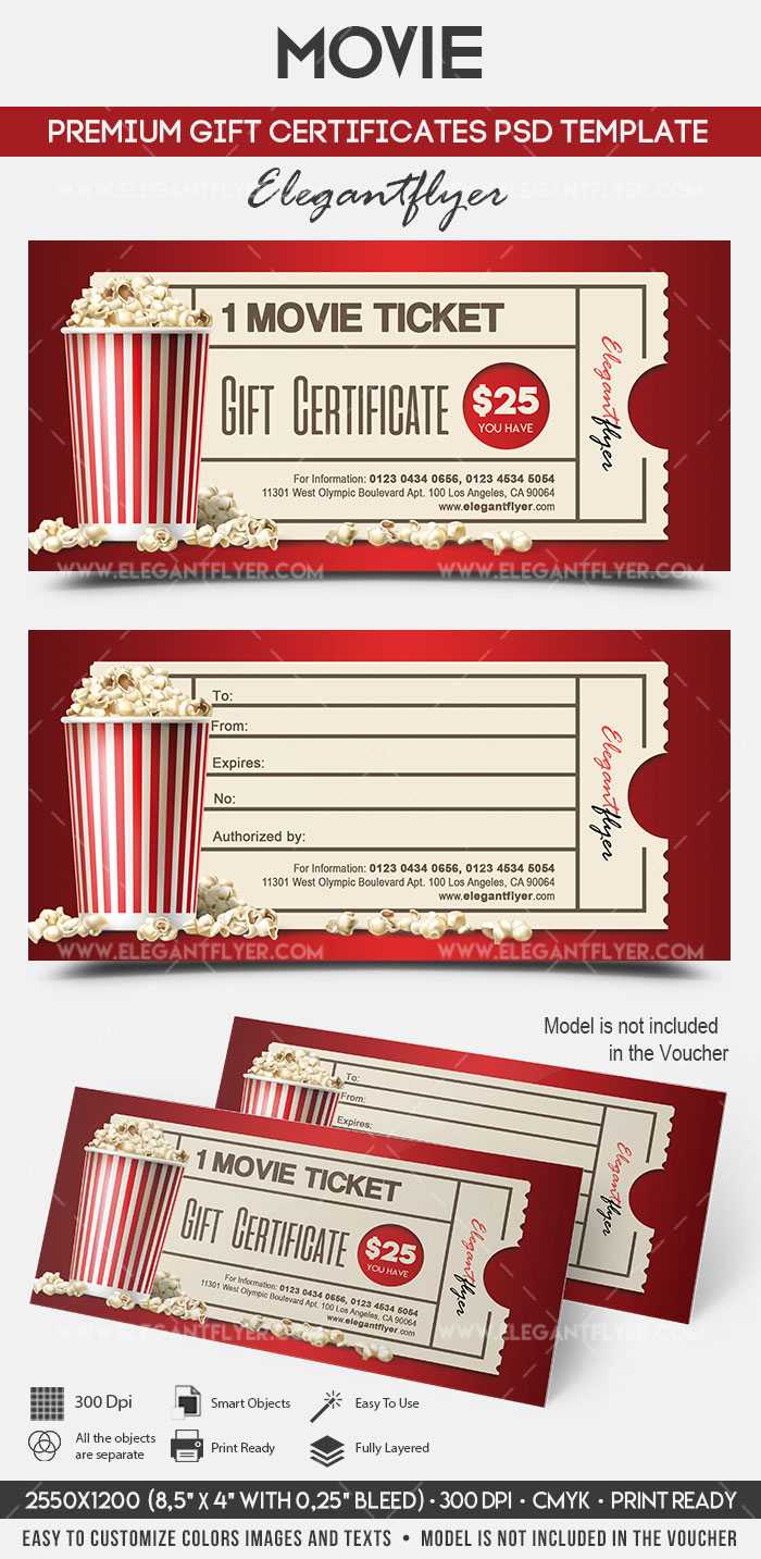 Movie Gift Certificate Psd Printable Intended For Movie Gift Certificate Template