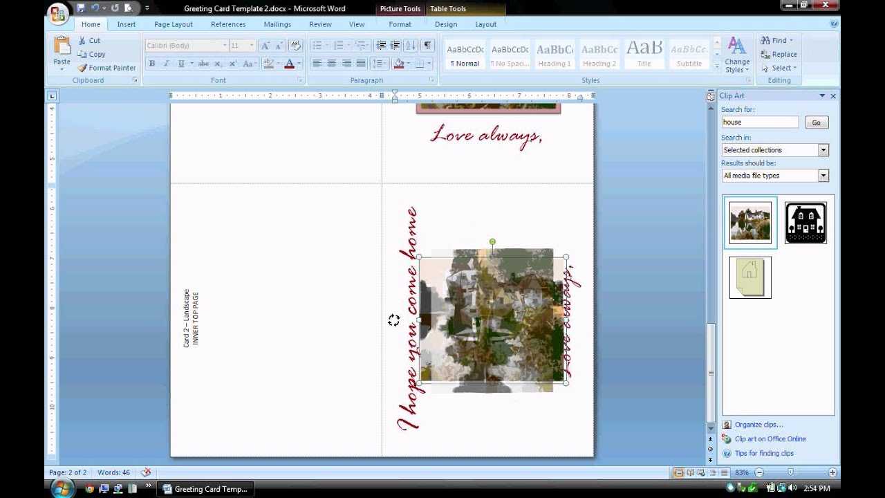 Ms Word Tutorial (Part 2) – Greeting Card Template, Inserting And  Formatting Text, Rotating Text Inside Birthday Card Template Microsoft Word