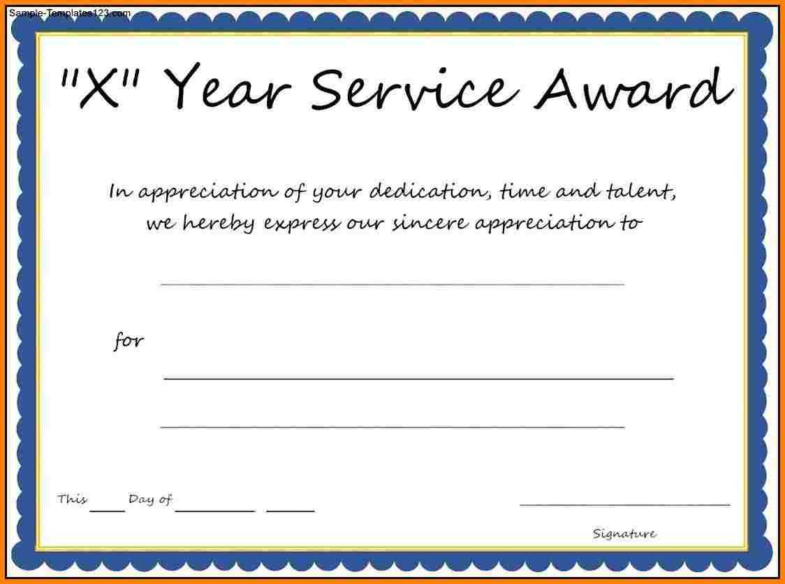 Multi Year Service Award Certificate Template Throughout Certificate For Years Of Service Template