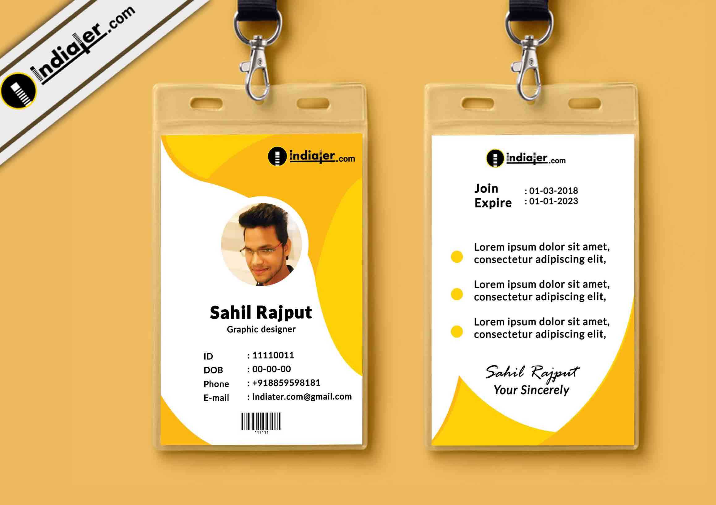 Multipurpose Corporate Office Id Card Free Psd Template With Regard To Teacher Id Card Template