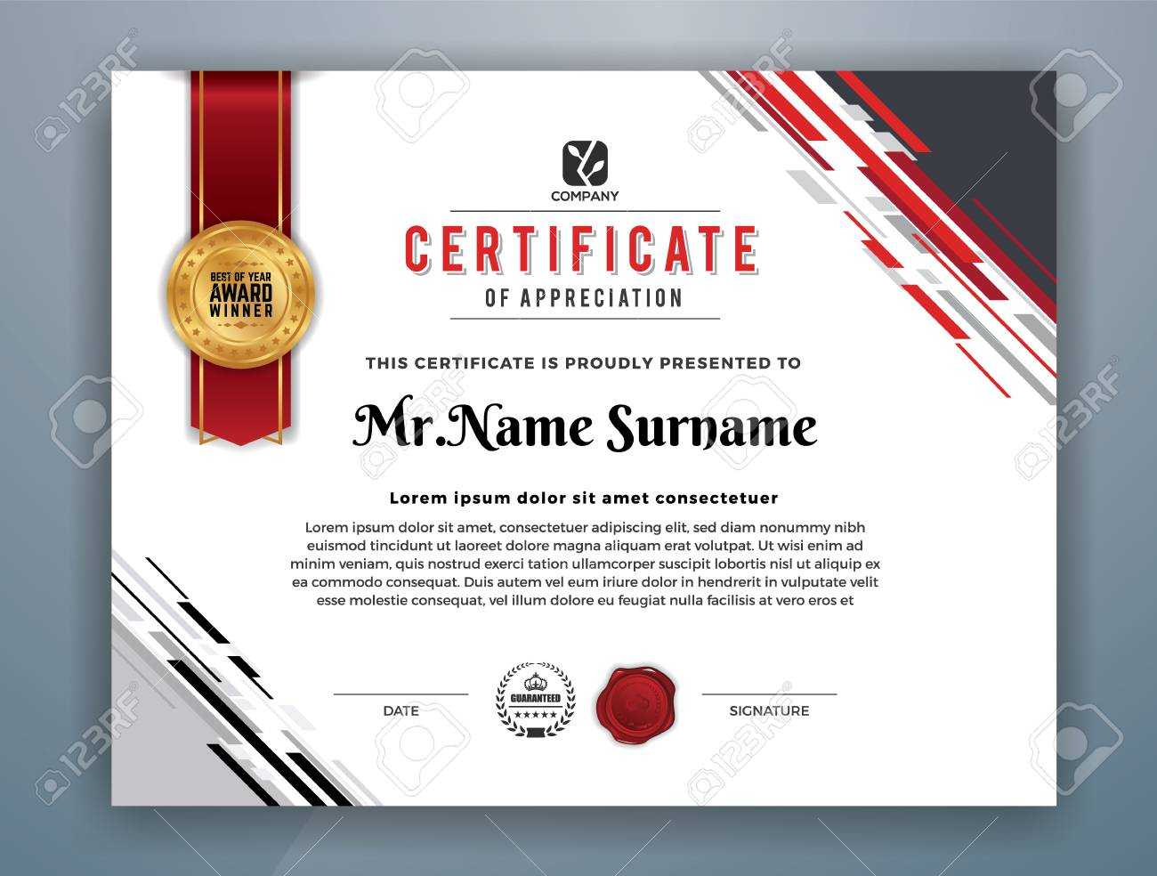 Multipurpose Modern Professional Certificate Template Design.. Pertaining To Professional Award Certificate Template