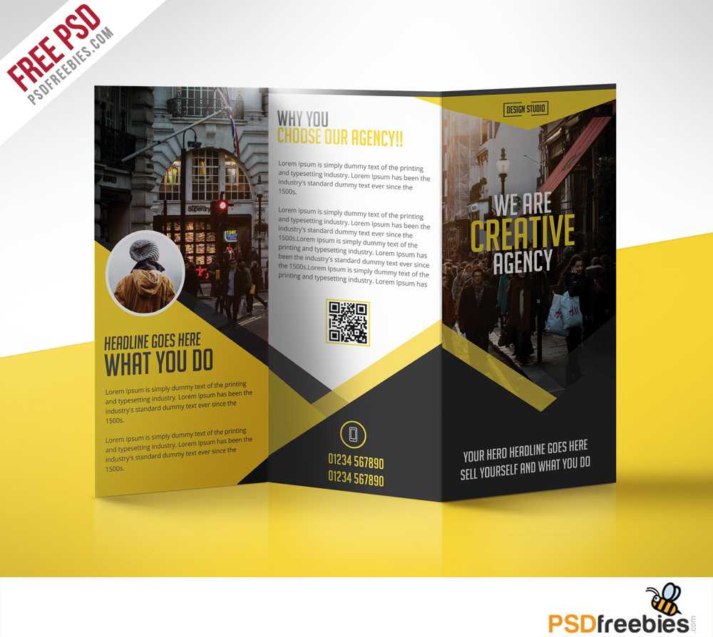Multipurpose Trifold Business Brochure Free Psd Template Pertaining To Product Brochure Template Free
