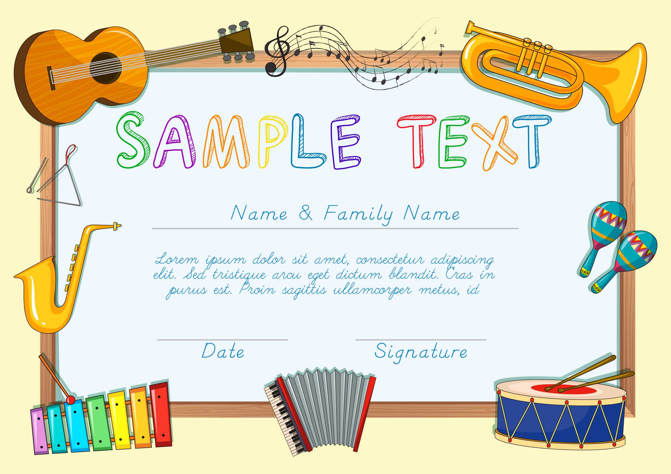 Music Certificate Free Vector Art – (24 Free Downloads) Within Choir Certificate Template