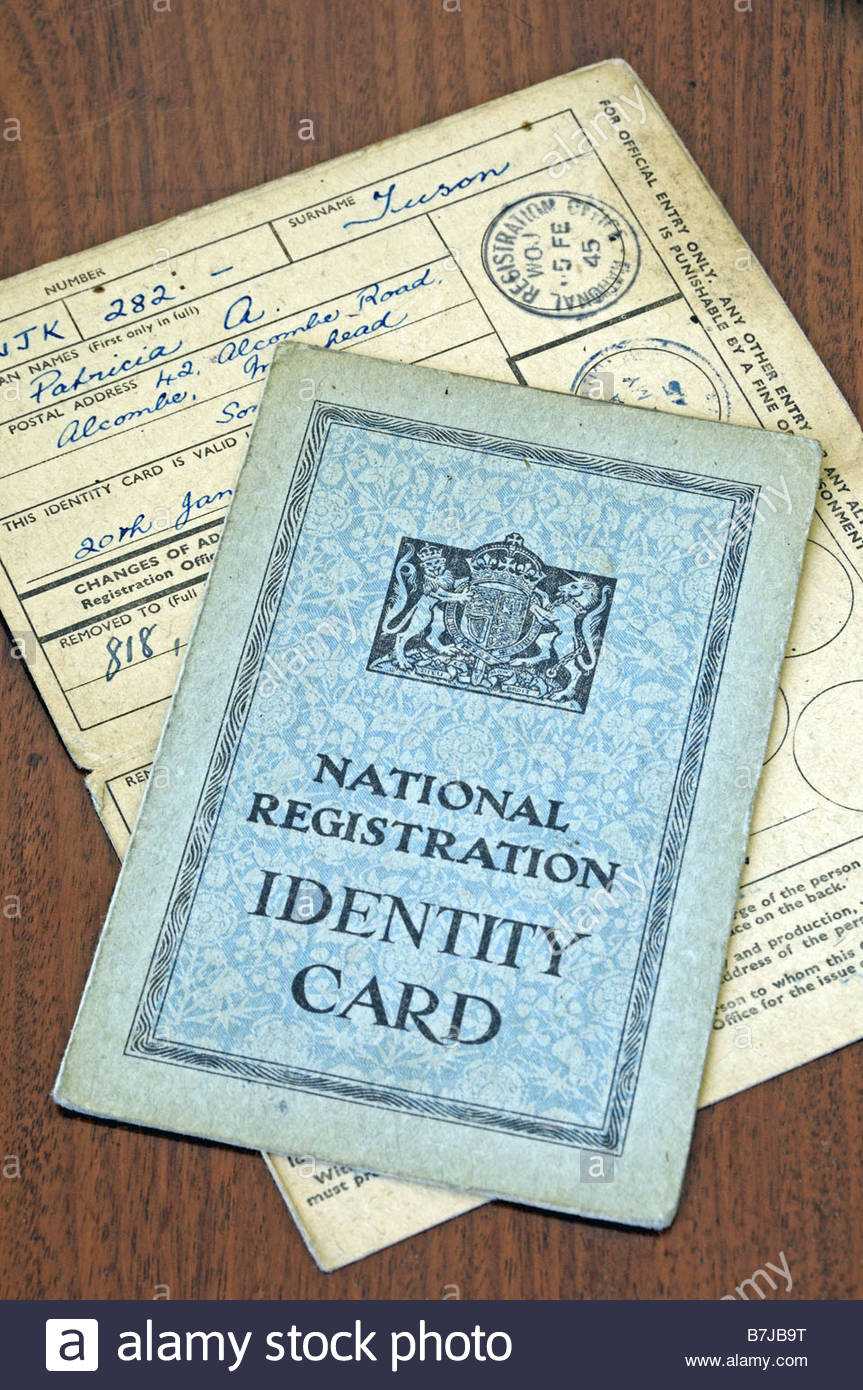 National Registration Identity Card Stock Photos & National Inside World War 2 Identity Card Template