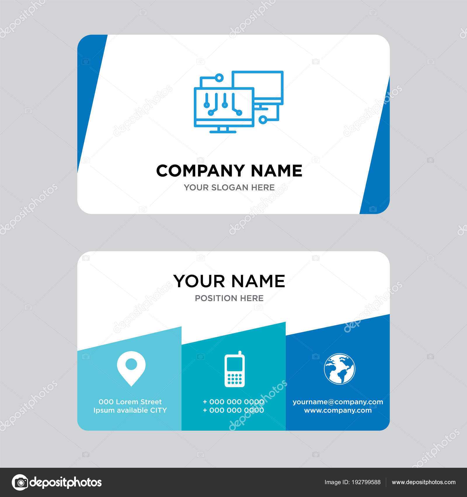 Network Business Card Design Template — Stock Vector Intended For Networking Card Template