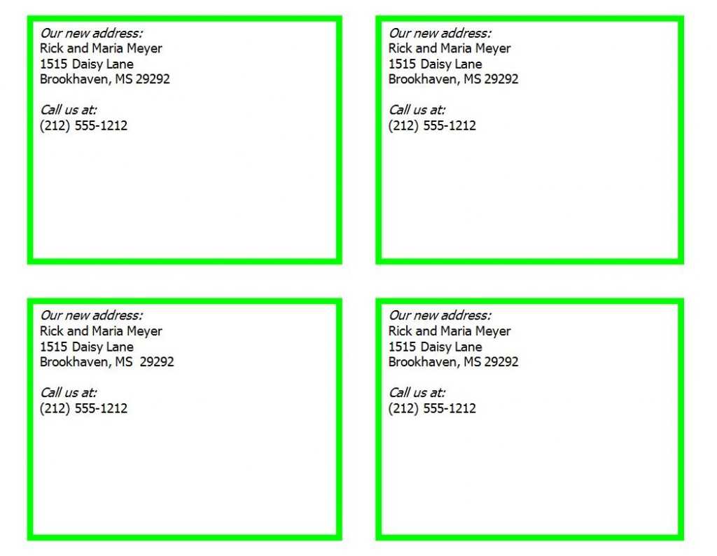 New Address Cards | New Address Card Template With Regard To Moving House Cards Template Free
